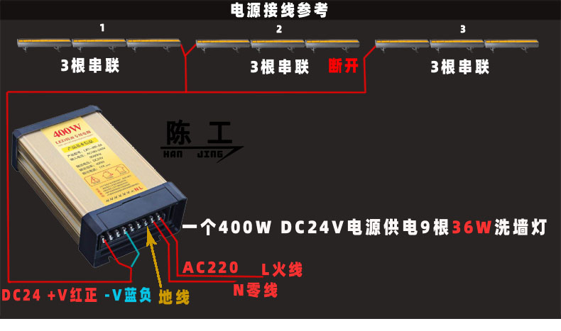 洗墙灯安装图